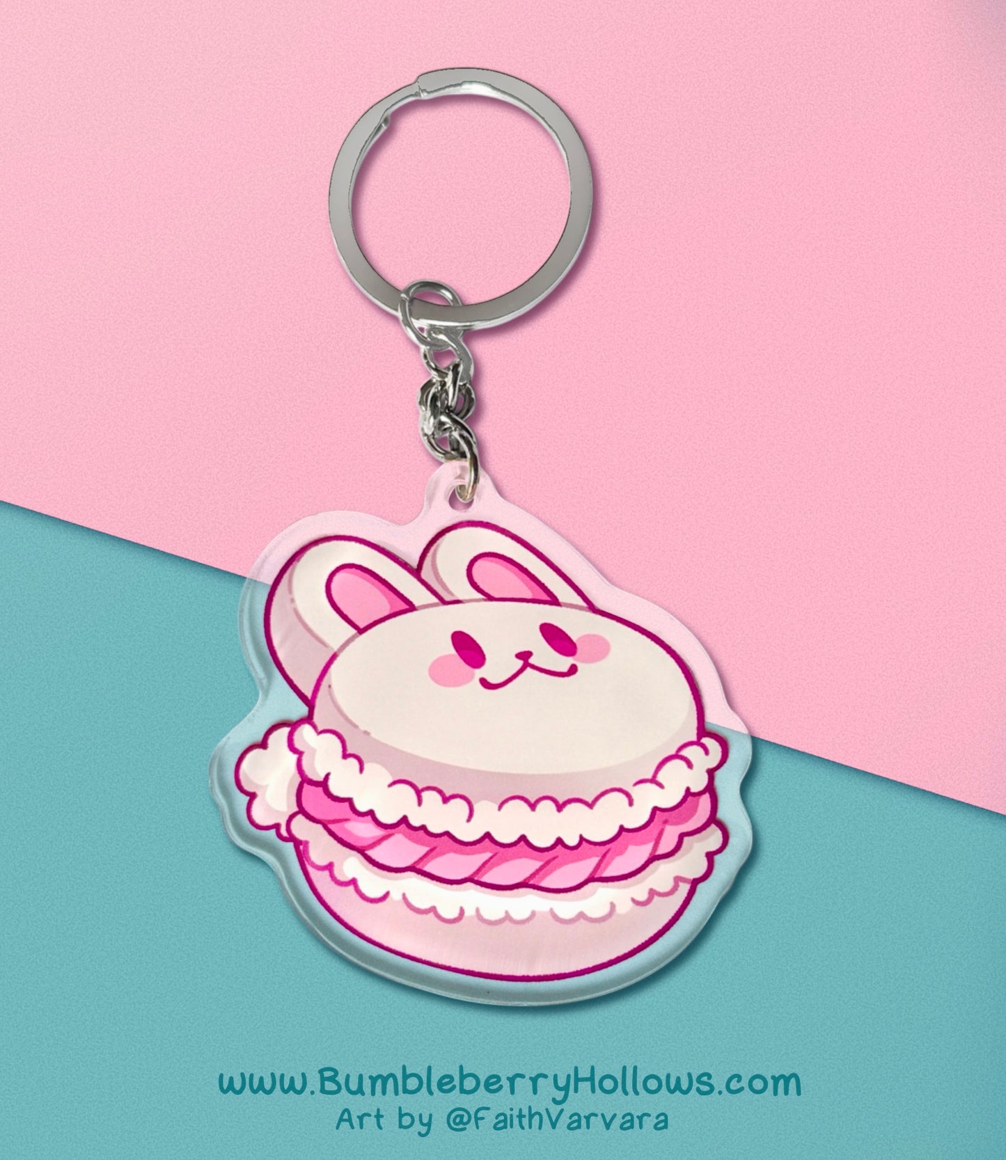 Keychain - Bonnie Vanilla Strawberry Macaroon