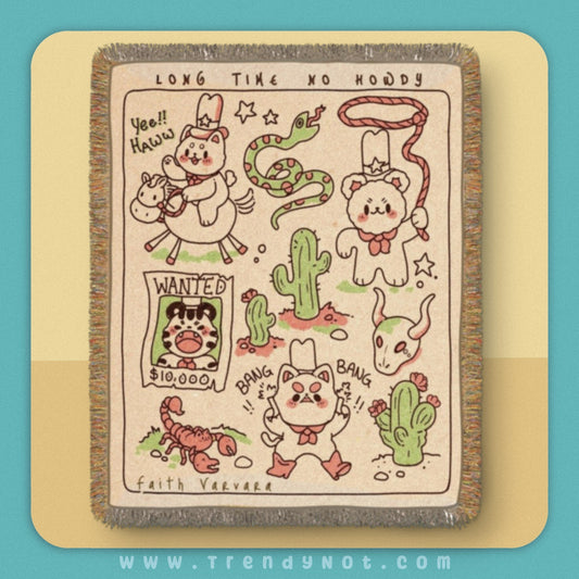 Wholesale - Knit Blanket - Long Time No Howdy