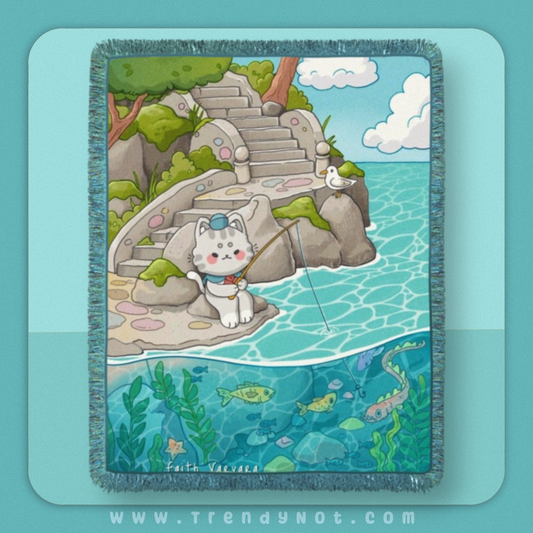 Wholesale - Knit Blanket - Captain Claws Gone Fishing