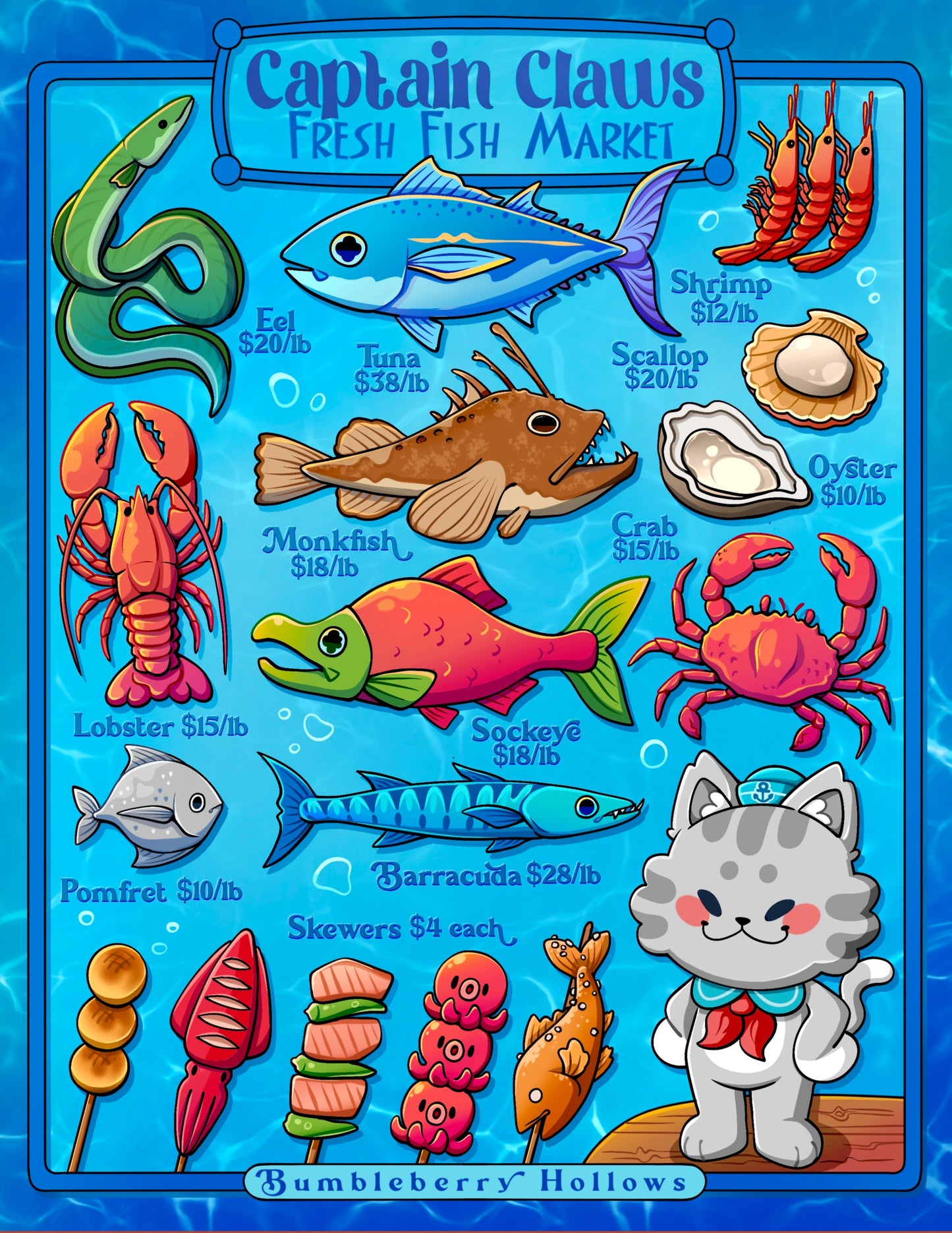 Art Print - Captain Claws Fresh Fish Market