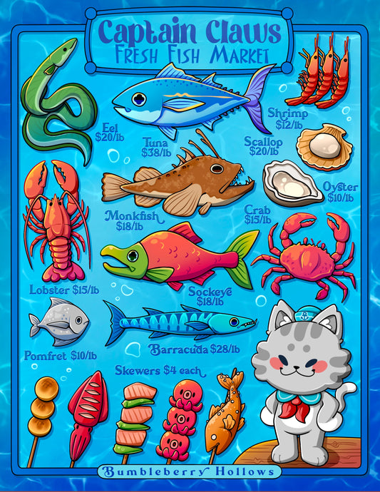 Art Print - Captain Claws Fresh Fish Market