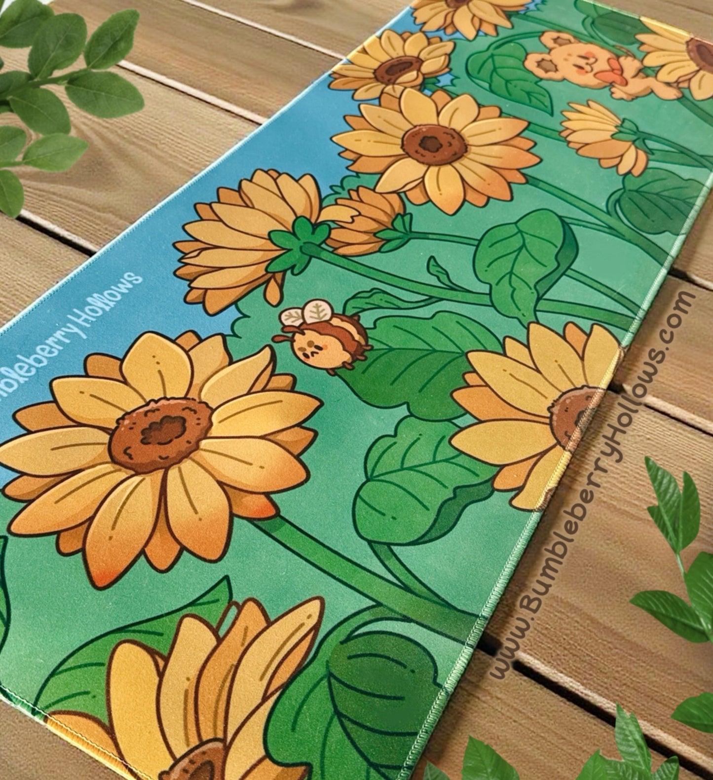 Desk Mat - Boris in Sunflowers