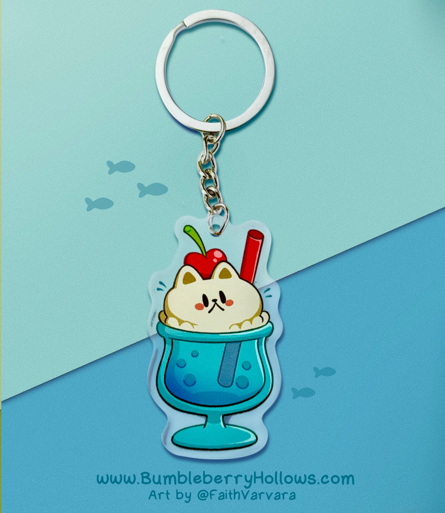 Keychain - Blue Raspberry Ice Cream Soda