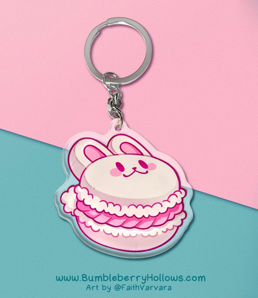 Keychain - Bonnie Vanilla Strawberry Macaroon